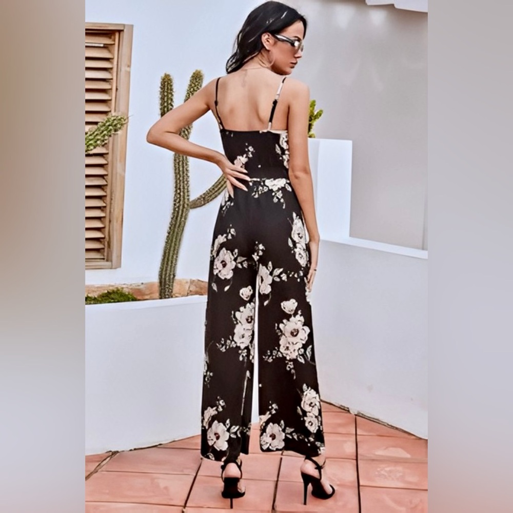 Floral Black Jumpsuit